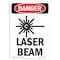 Signmission OSHA Danger Sign, Laser Beam, 14in X 10in Decal, 10" W, 14" H, Portrait, Laser Beam OS-DS-D-1014-V-1405 - alternate 1